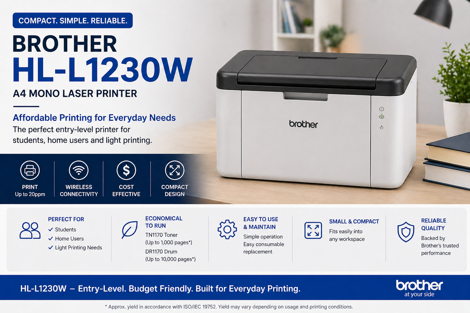 Brother HL-L1230W A4 Mono Laser Printer Review | Budget Compact Printer