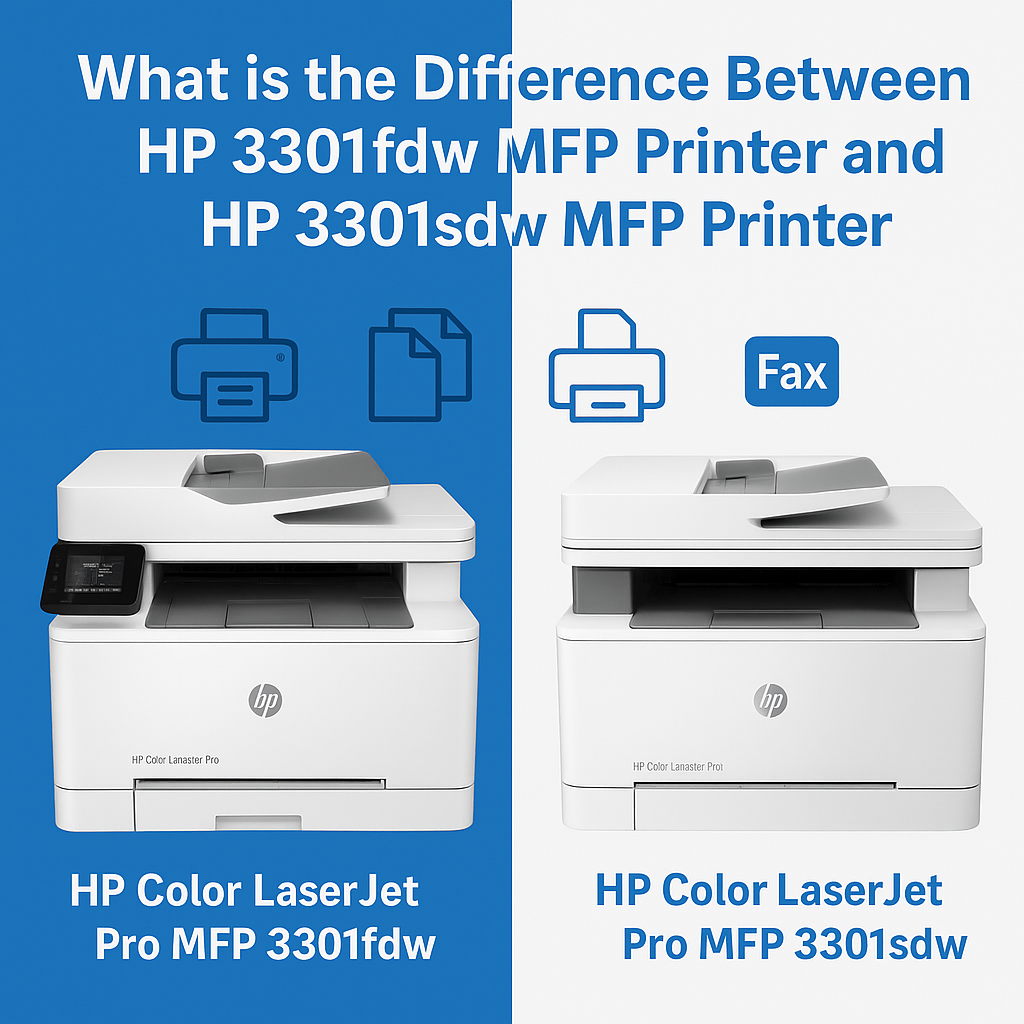 What is the difference between hp 3301fdw MFP printer and hp 3301sdw MFP printer?