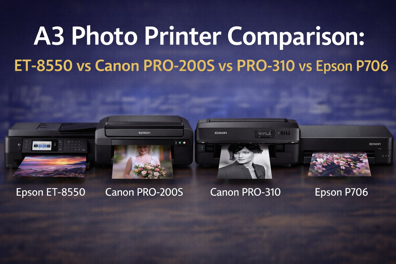 Epson ET-8550 vs Canon PRO-200S or PRO-310 vs Epson SC-P706: Which A3+ Photo Printer Should You Buy?
