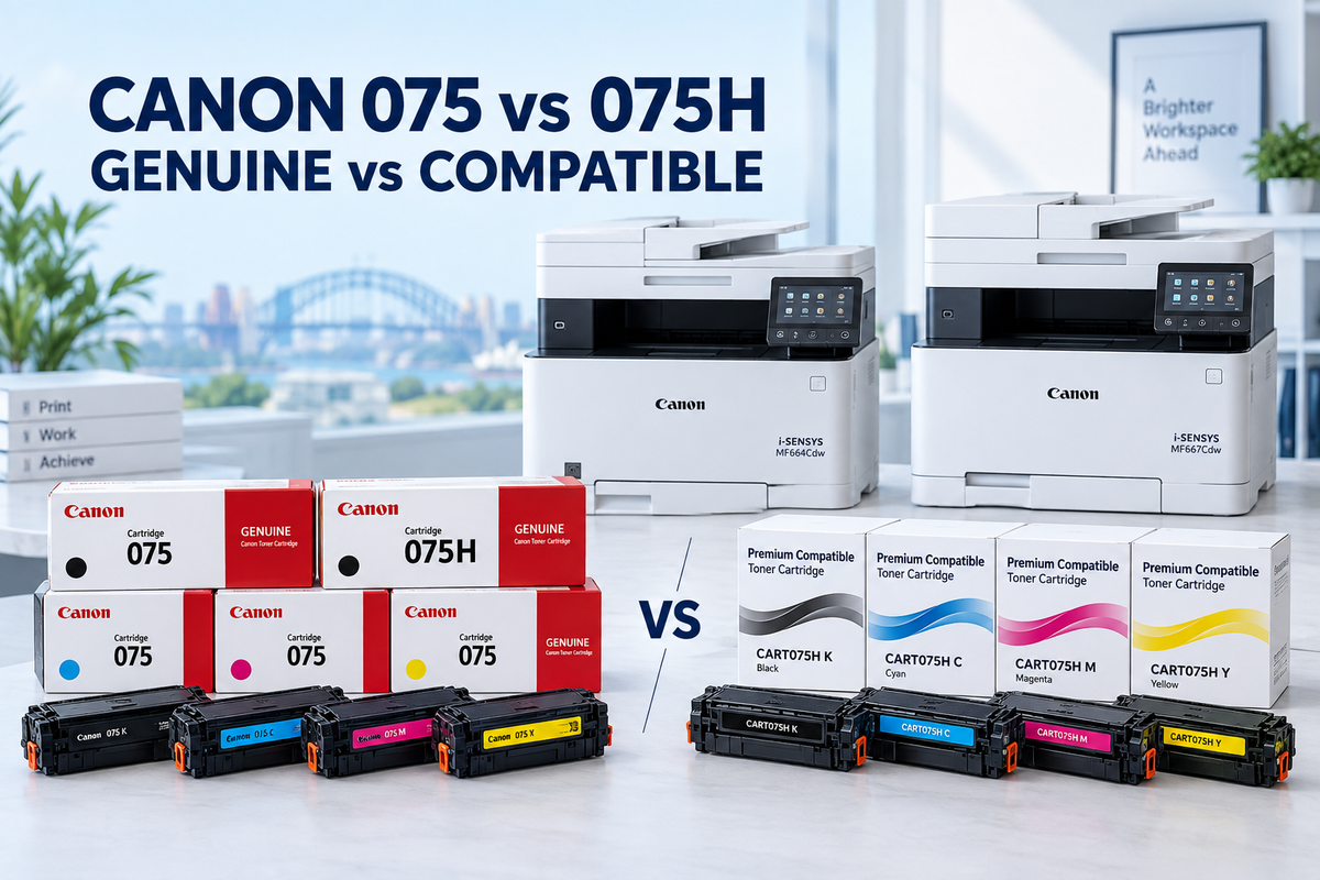 Canon CART075 vs CART075H genuine and premium compatible toner guide for MF664Cdw and MF667Cdw