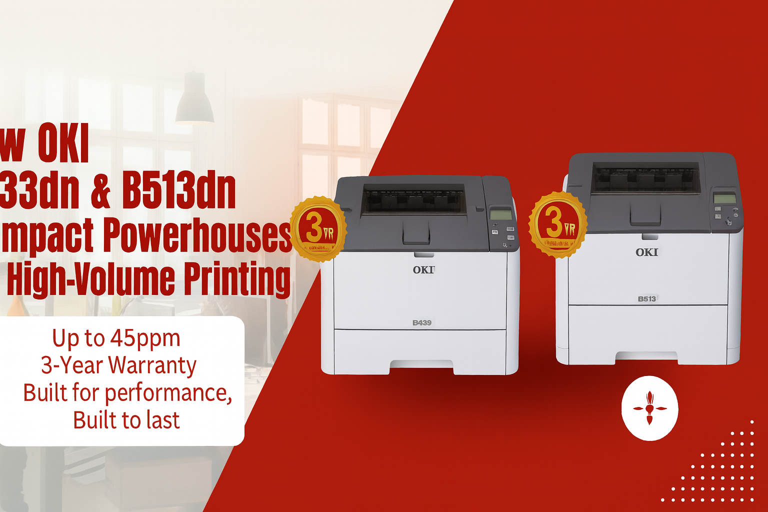 OKI Launches Compact Powerhouses: New B433dn and B513dn LED Printers