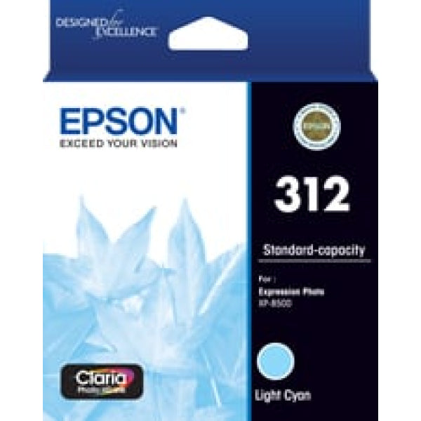 1 X Genuine Epson 312 Light Cyan Ink Cartridge Standard Yield -