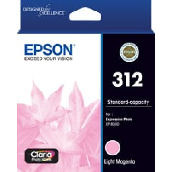 1 X Genuine Epson 312 Light Magenta Ink Cartridge Standard Yield -