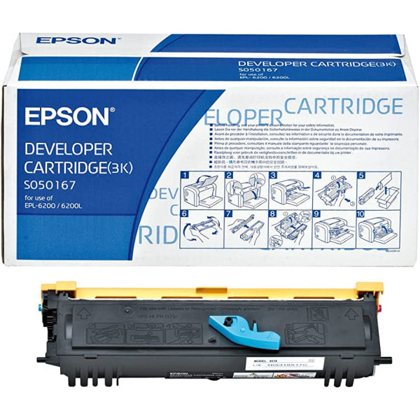 1 X Genuine Epson Epl-6200 Epl-6200L Toner Cartridge Low Yield C13S050167 (3K) -