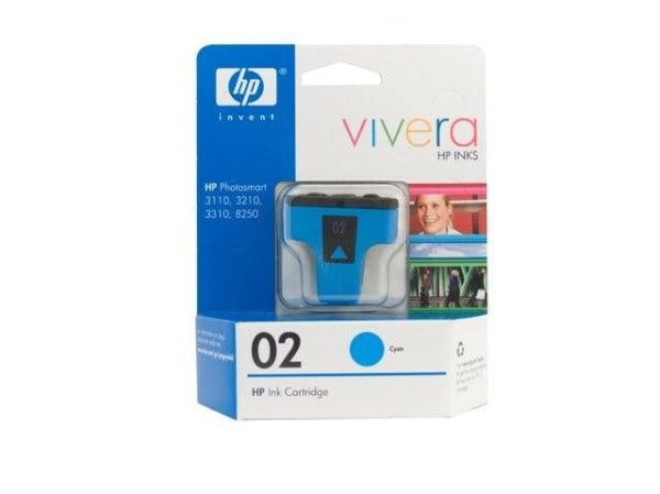 1 X Genuine Hp 02 Cyan Ink Cartridge C8771Wa -