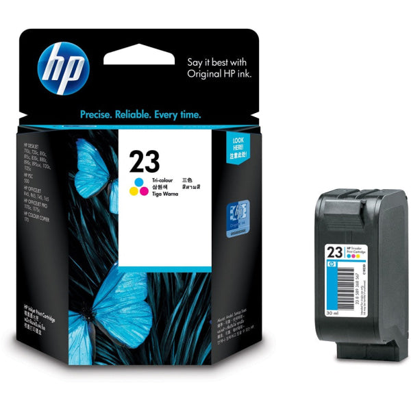 1 X Genuine Hp 23 Colour Ink Cartridge C1823Da -