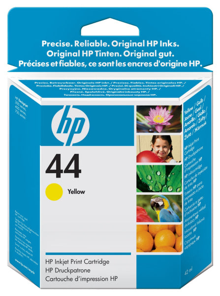 1 X Genuine Hp 44 Yellow Ink Cartridge 51644Ya -