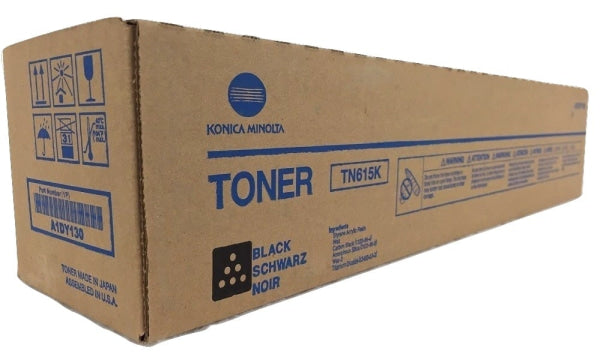 1 X Genuine Konica Minolta Bizhub Press C8000 Black Toner Cartridge Tn615K A1Dy130 -