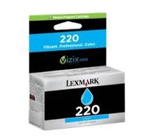 1 x Genuine Lexmark #220 Cyan Ink Cartridge for Pro4000 / Pro5500 (14L0086AAN) 0.5K