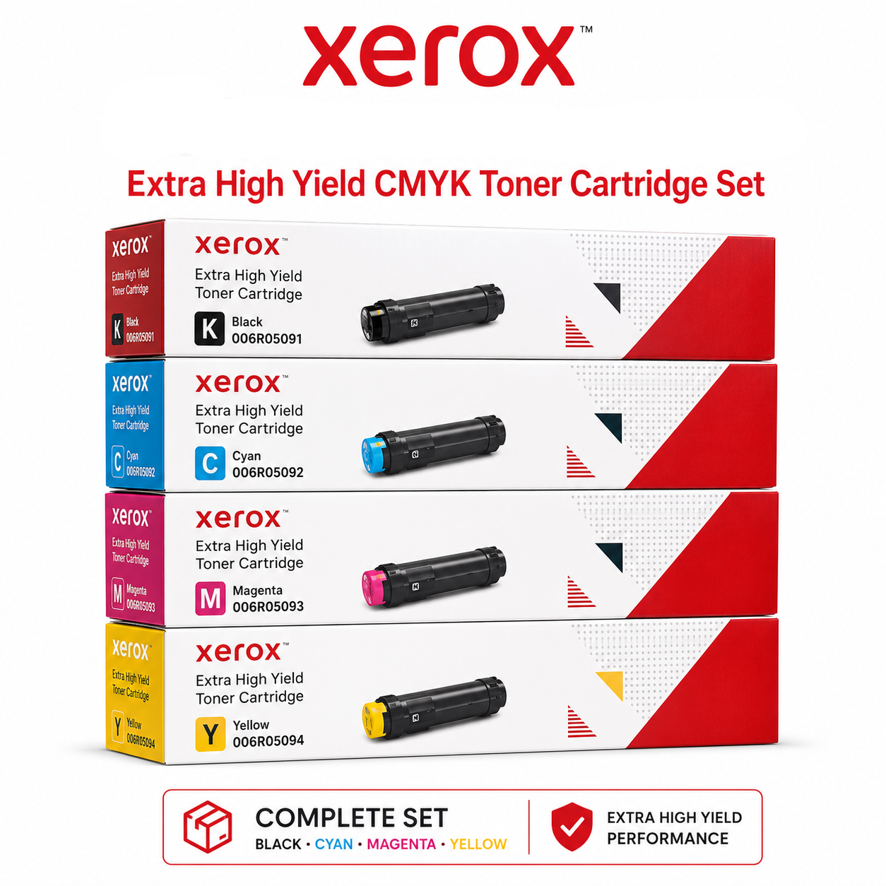 Genuine Xerox 006R05091-006R05094 Extra High Yield CMYK Toner Cartridge Set for C245 C300