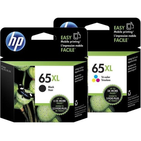 2X Pack Genuine Hp #65Xl Black & Colour Ink Set (300P X 2) N9K04Aa N9K03Aa Cartridge -