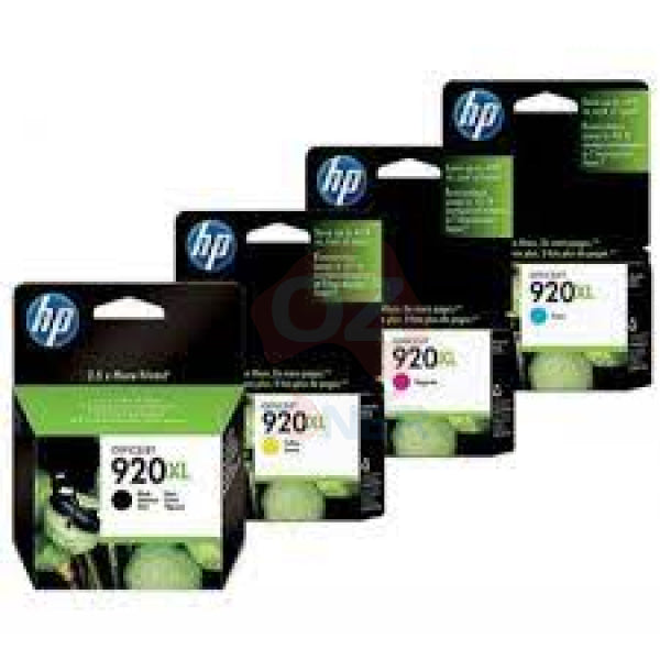 4X Pack Genuine Hp 920Xl Ink Cartridge Set Bundle (1Bk 1C 1M 1Y) Cd975Aa Cd972Aa Cd973Aa Cd974Aa -