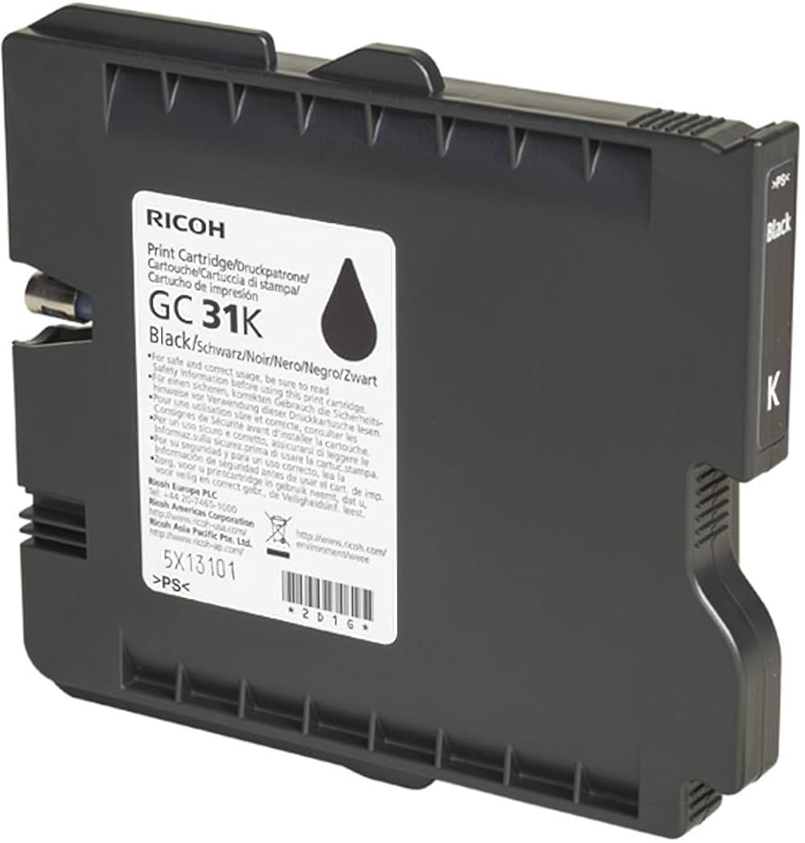 Genuine Ricoh Aficio GX-2600 GX-3300 GX-3350 GX-5550 GX7700 Black Gel Ink Cartridge GC-31K