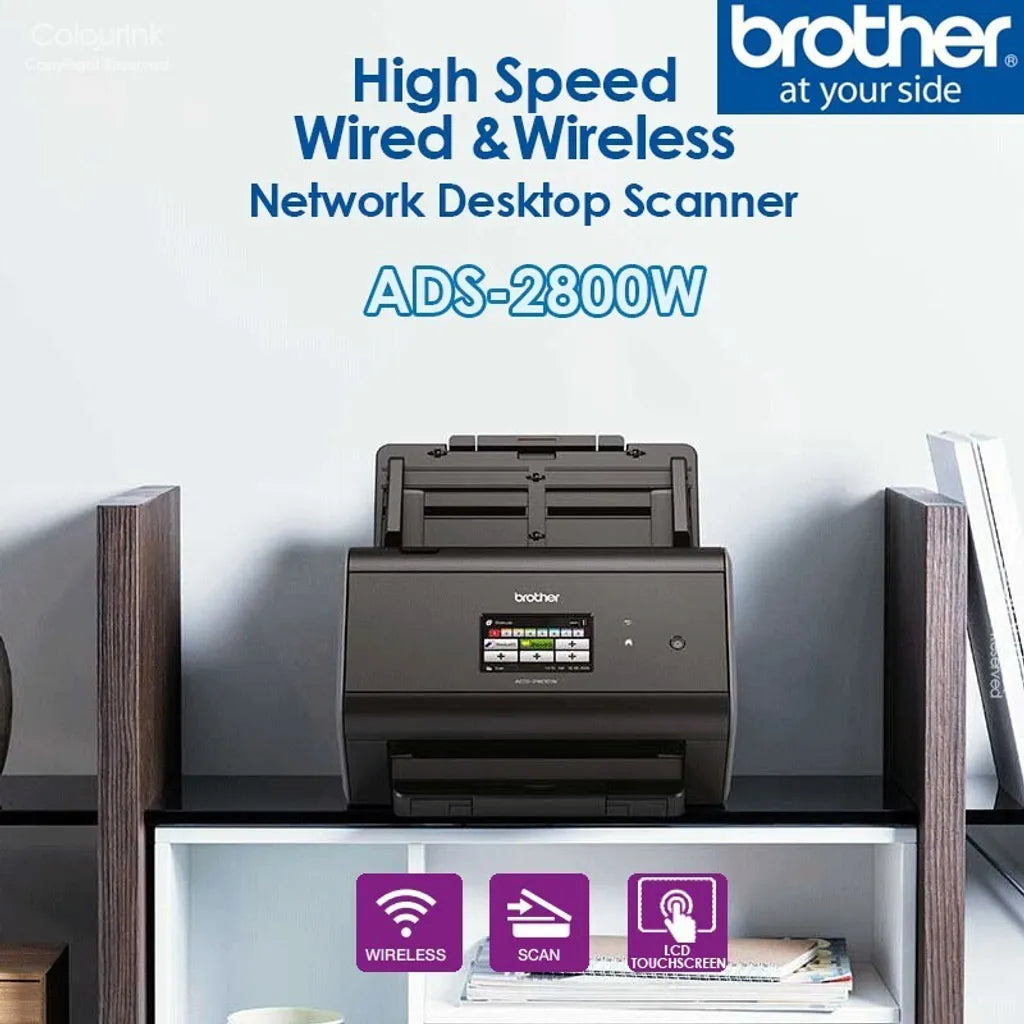 Brother ADS-2800W A4 Sheetfed High Speed Colour Wireless Scanner+ADF 30PPM