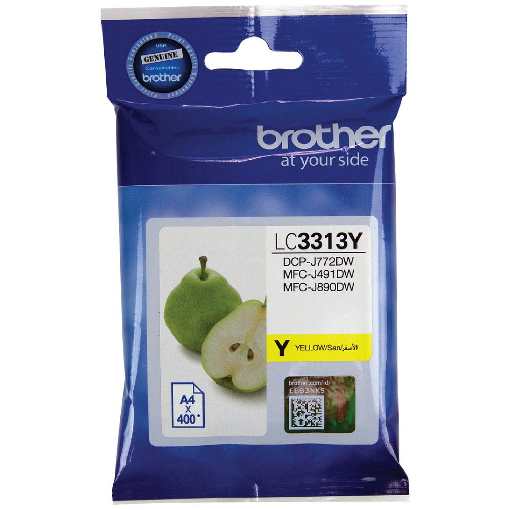 Bundle: 4x Pack Genuine Brother LC-3313 C/M/Y/K Ink Cartridge Set for MFC-J890DW MFC-J491DW