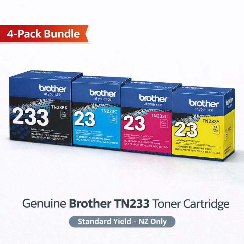 *Bundle!* 4x Pack Genuine Brother TN233-C/M/Y/K Toner Cartridge Set Standard Yield (NZ Only)