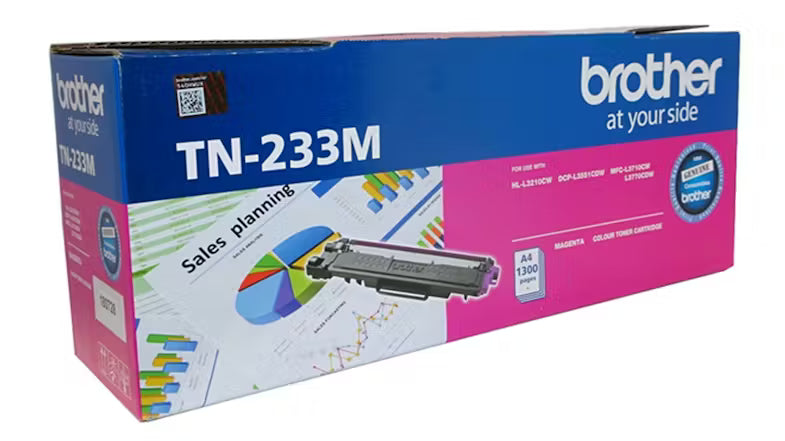 Genuine Brother TN233M Magenta Toner Cartridge Standard Yield 1300 Pages Yield (NZ Only)