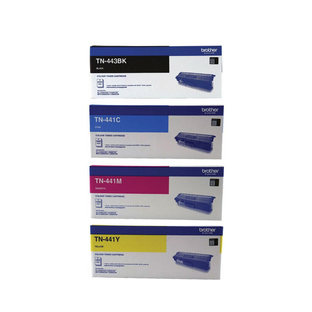 Bundle Genuine Brother TN443BK+TN441-C/M/Y Toner Cartridge Value Pack