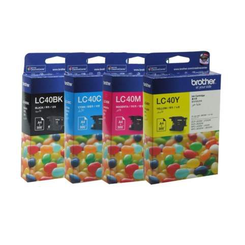 Bundle: 4x Pack Genuine Brother LC40 C/M/Y/K Ink Cartridge Set Value Pack MFC-J825DW