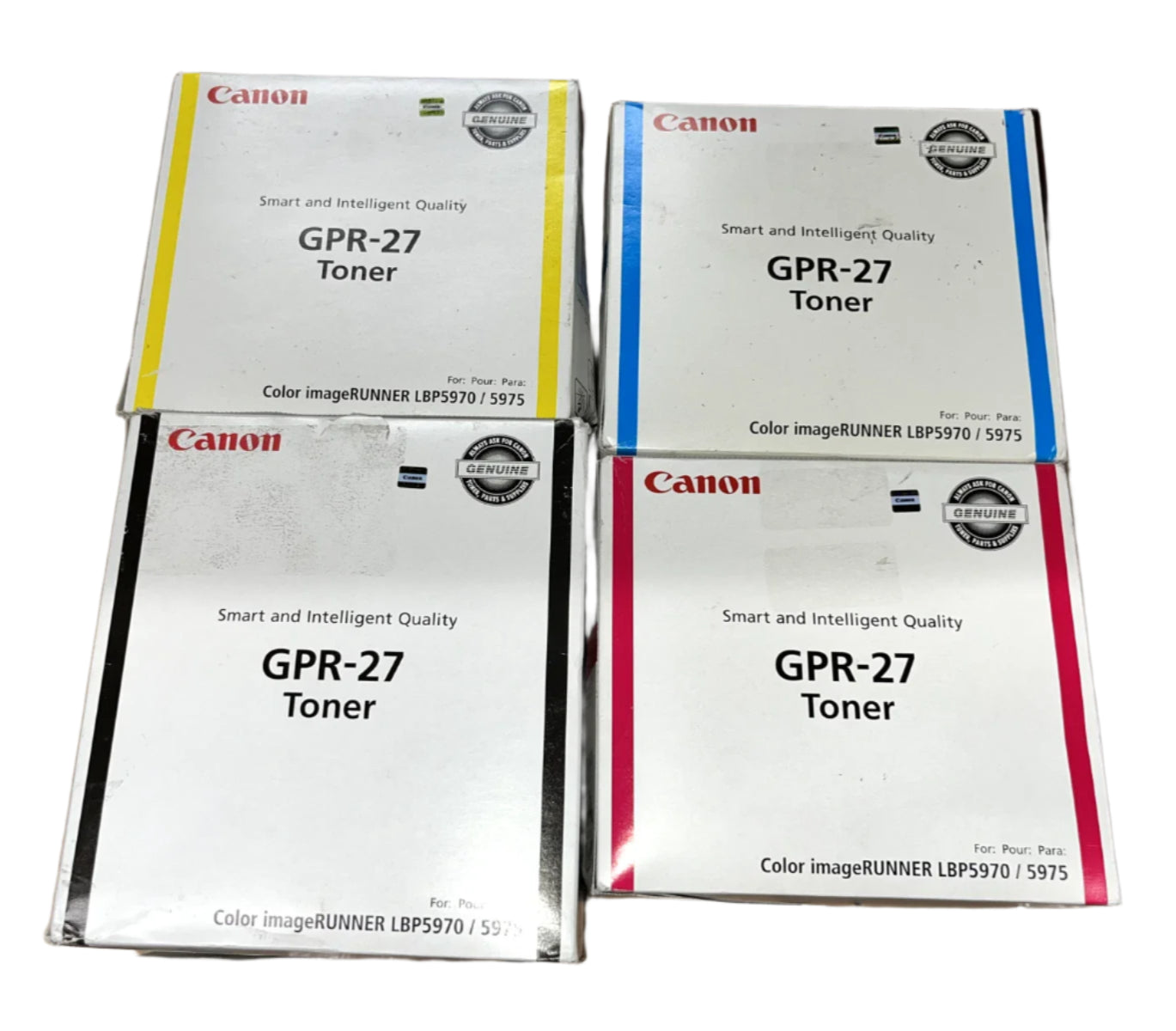 Genuine 4x Pack Canon GPR27 C/M/Y/K Toner Cartridge Set for ImageRunner LBP5970 LBP5975 12K
