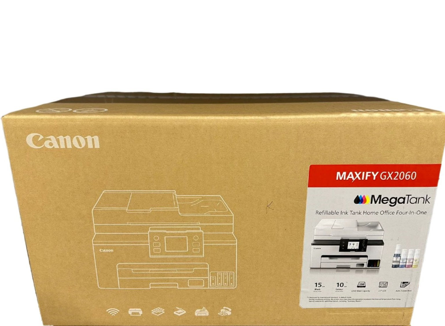 Canon Maxify MegaTank GX2060 4-in-1 Colour Wireless MultiFunction Printer+ADF+FAX
