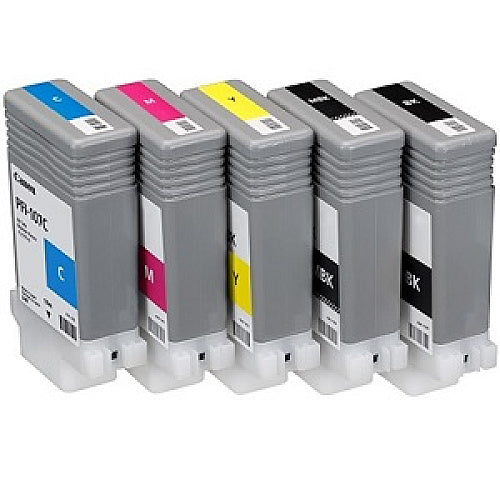 Bundle: 5x Pack Genuine Canon PFI-007 C/M/Y/K Ink Cartridge Set (1BK,1C,1M,1Y)