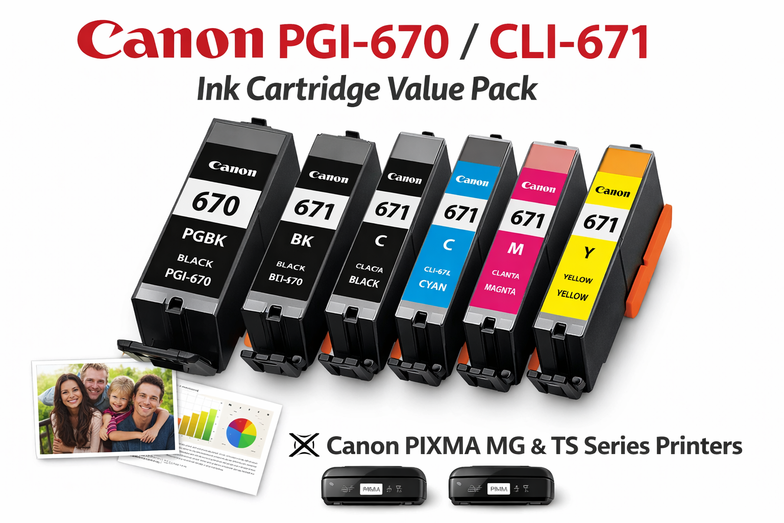 *Bundle!* 5x Pack Canon PGI-670 CLI-671 (C/M/Y/K) Ink Cartridge Set Standard Yield