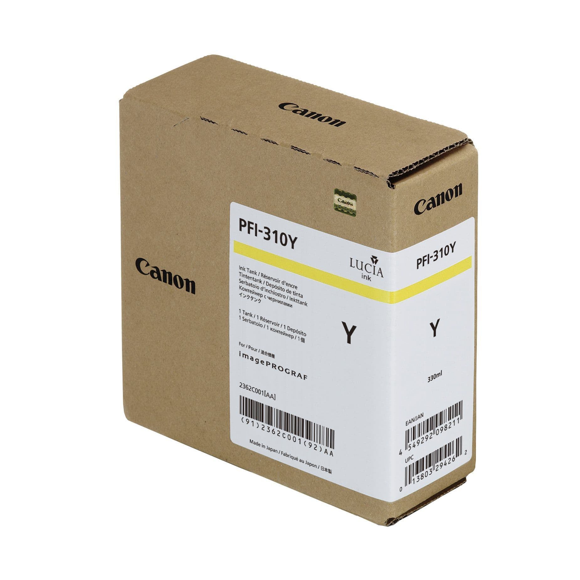 Genuine Canon PFI-310Y Yellow Ink Tank Cartridge for Tx Range LFP 330ML