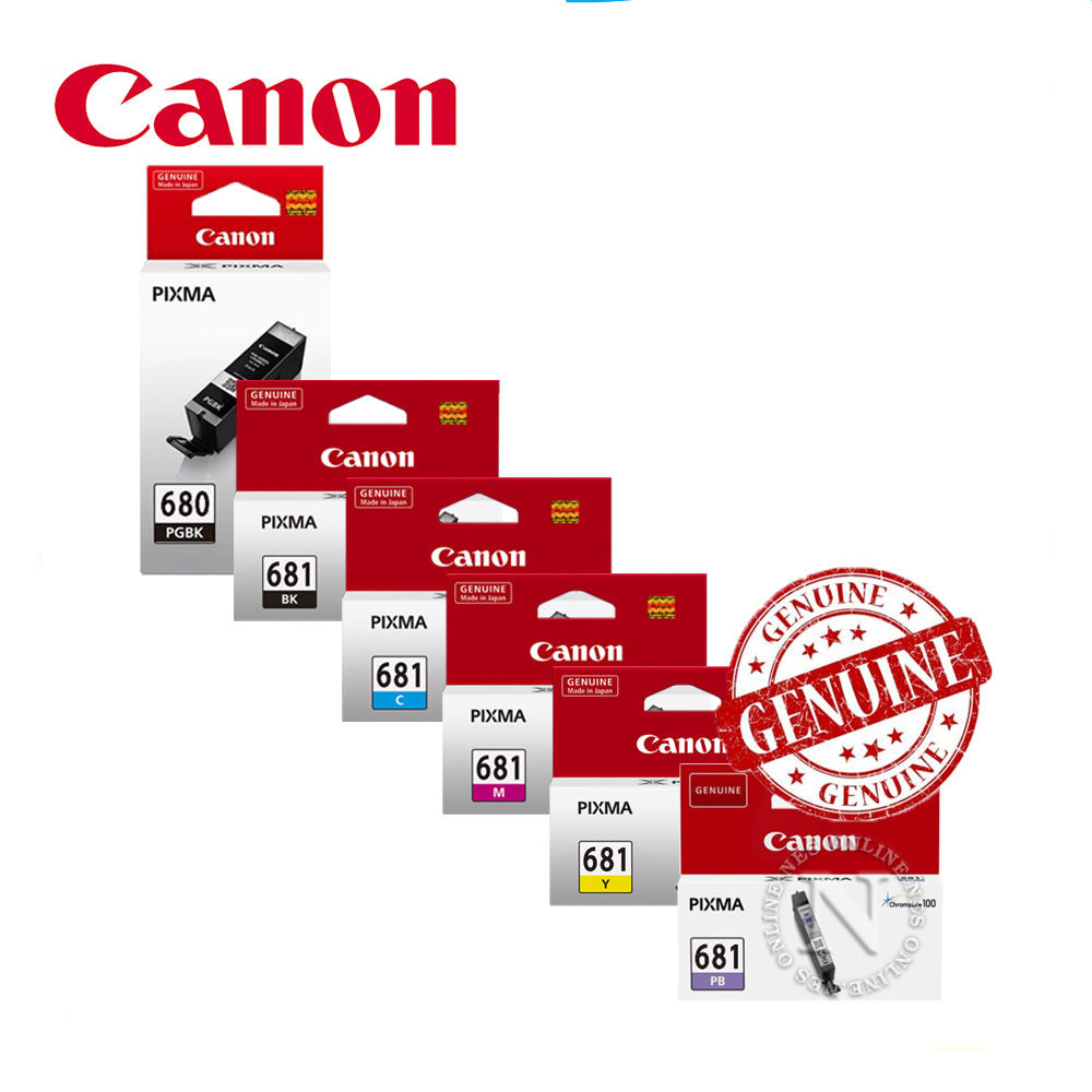 *Bundle* 6x Pack Canon PGI680BK & CLI681-C/M/Y/K/PB Ink Cartridge Set (1BK,1PBK,1C,1M,1Y,1PB)