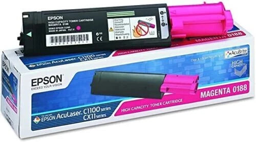 *SALE!* Genuine Epson AcuLaser C1100 CX11N CX11NF 0188 Magenta Toner Cartridge High Yield C13S050188