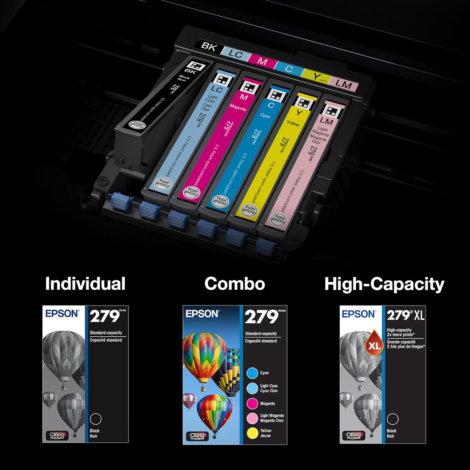EPSON #279 Claria Photo HD Ink Standard Capacity 5 Color Cartridge Combo Pack (T279920-S) for Expression Photo XP-980