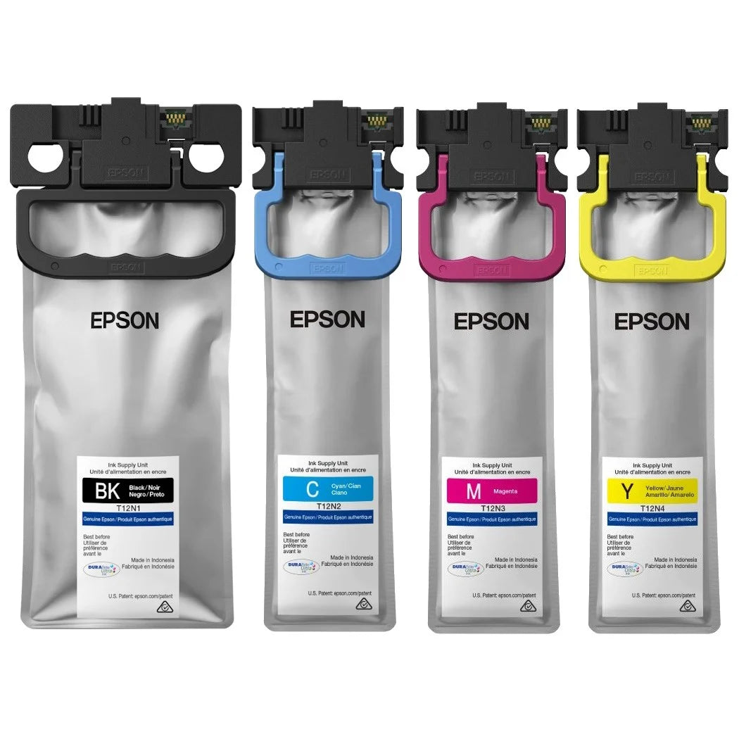 *Bundle* 4x Pack Genuine Epson T12N C/M/Y/K Ink Set for Workforce Pro EP-C800 EM-C800 WorkForce Pro EM-C800