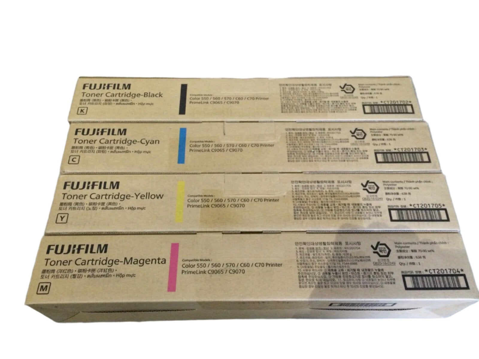 *SALE!* 4x Genuine Fuji Xerox CT201702 CT201703 CT201704 CT201705 Toner Set for Color 550/560/570/C60/C70