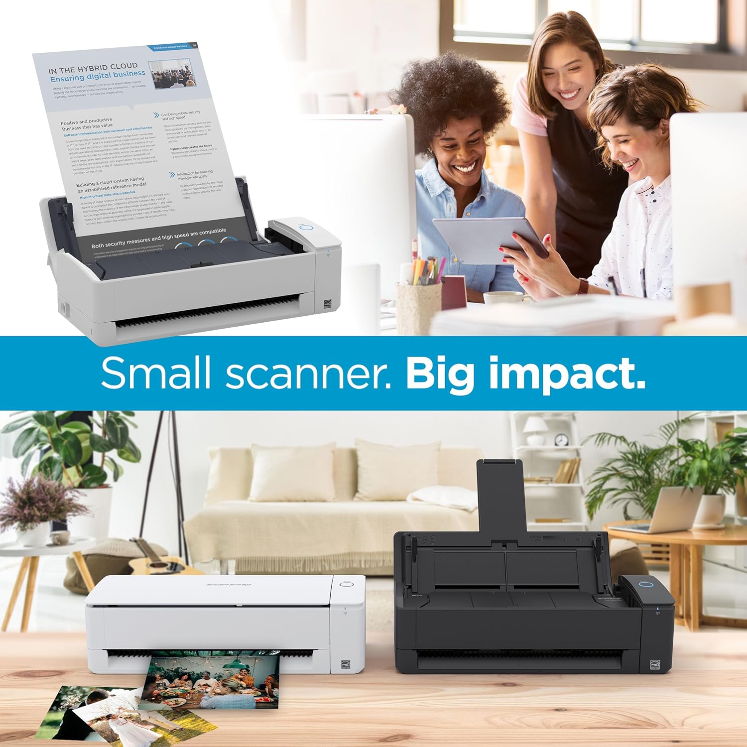 Ricoh ScanSnap iX1300 duplex A4 Compact Wireless Document, Photo & Receipt Scanner (BLACK)