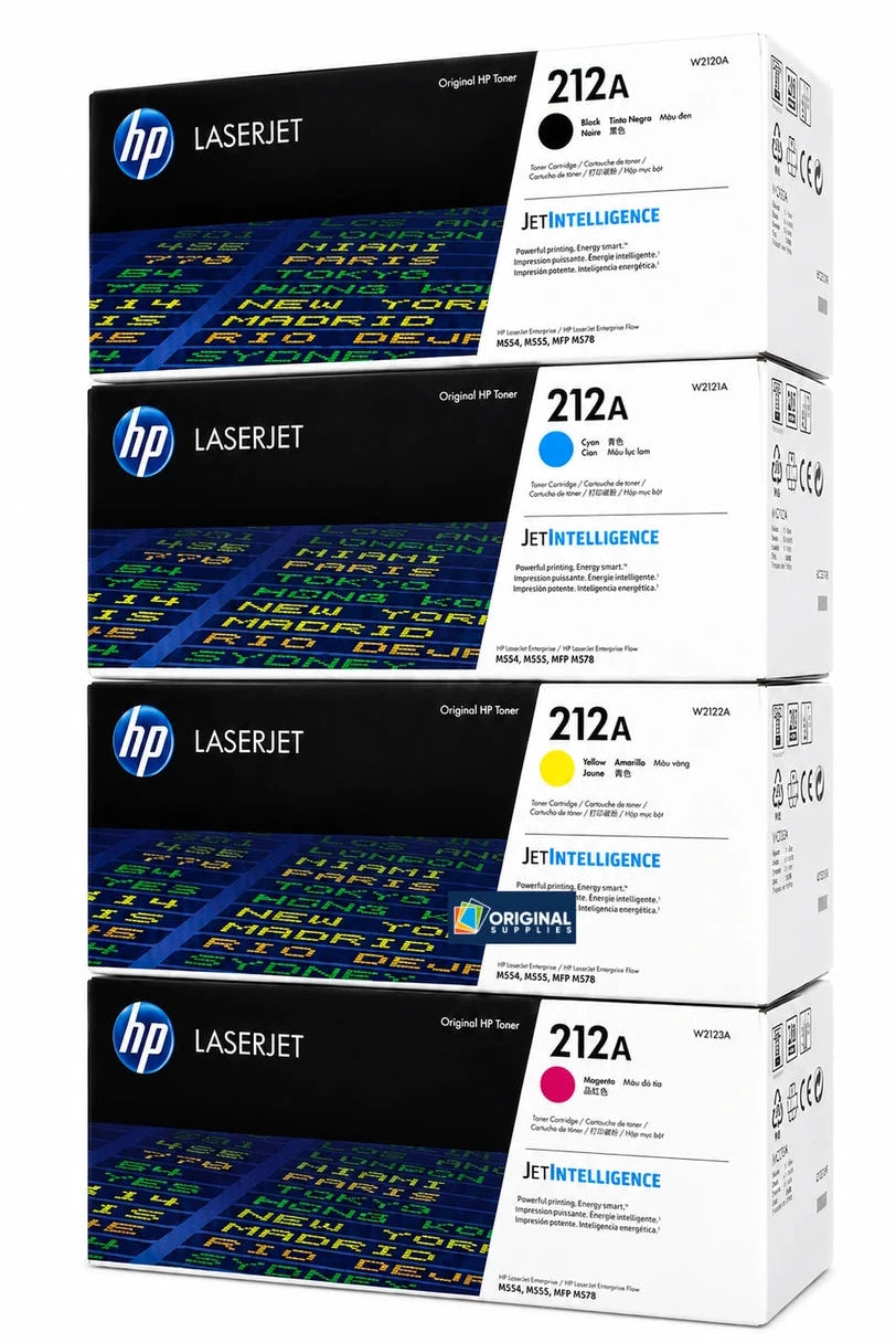 *Bundle* 4x Pack Genuine HP W2120A W2121A W2122A W2123A C/M/Y/K Toner Cartridge Set #212A
