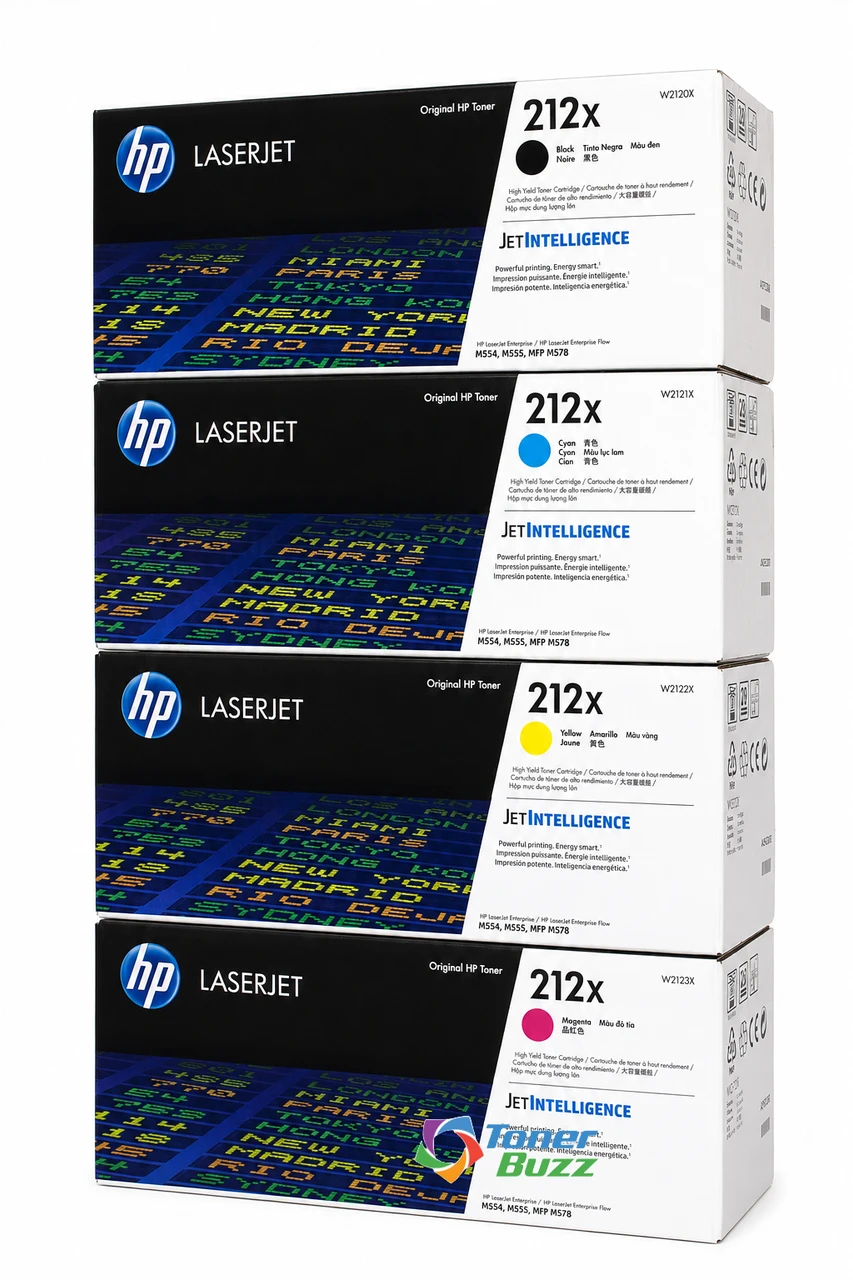 Genuine HP 4x Pack W2120X W2121X W2122X W2123X High Yield Toner Cartridge Set #212X