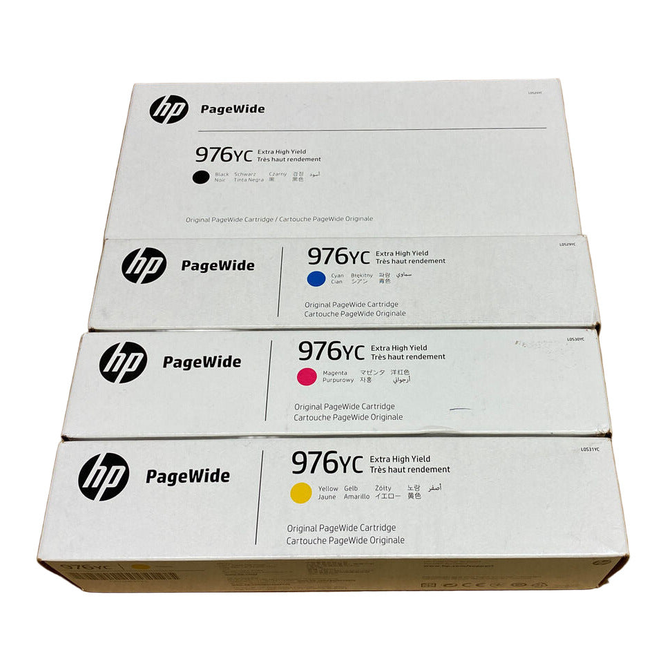 4x Pack Genuine HP #976Y 976YC BK/C/M/Y EXTRA High Yield Ink PageWide P57750 P55250