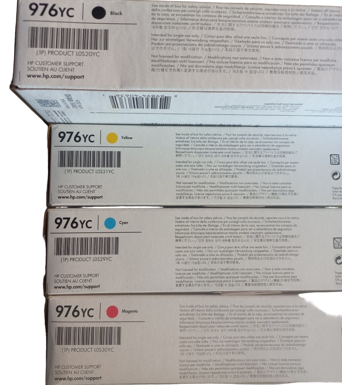 4x Pack Genuine HP #976Y 976YC BK/C/M/Y EXTRA High Yield Ink PageWide P57750 P55250