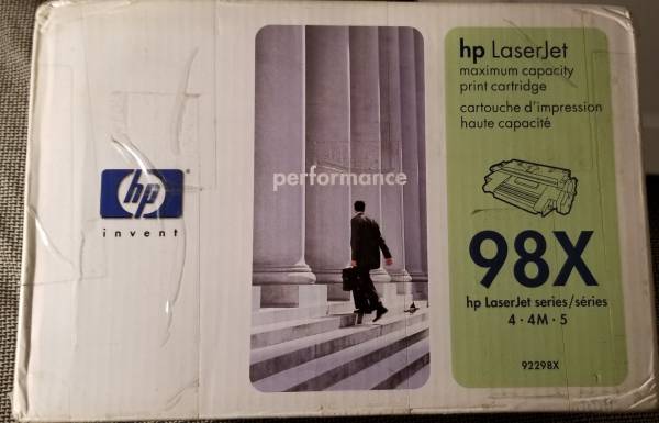*CLEAR!* Genuine HP 98X 92298X Black High Yield Toner Cartridge for LaserJet 4/5 Plus (8.8K)