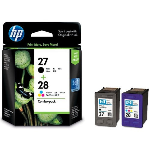 Genuine HP 27 & 28 Black Colour Ink Cartridge Combo Pack CC628AA (220 pages + 190 pages)
