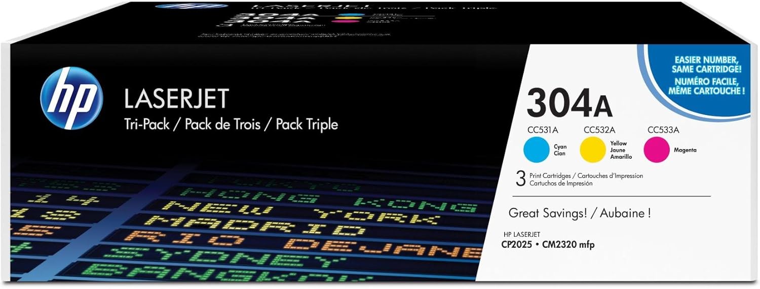 *Bundle* Genuine HP #304A CC531A CC532A CC533A C/M/Y Color Toner Cartridges CF372AM