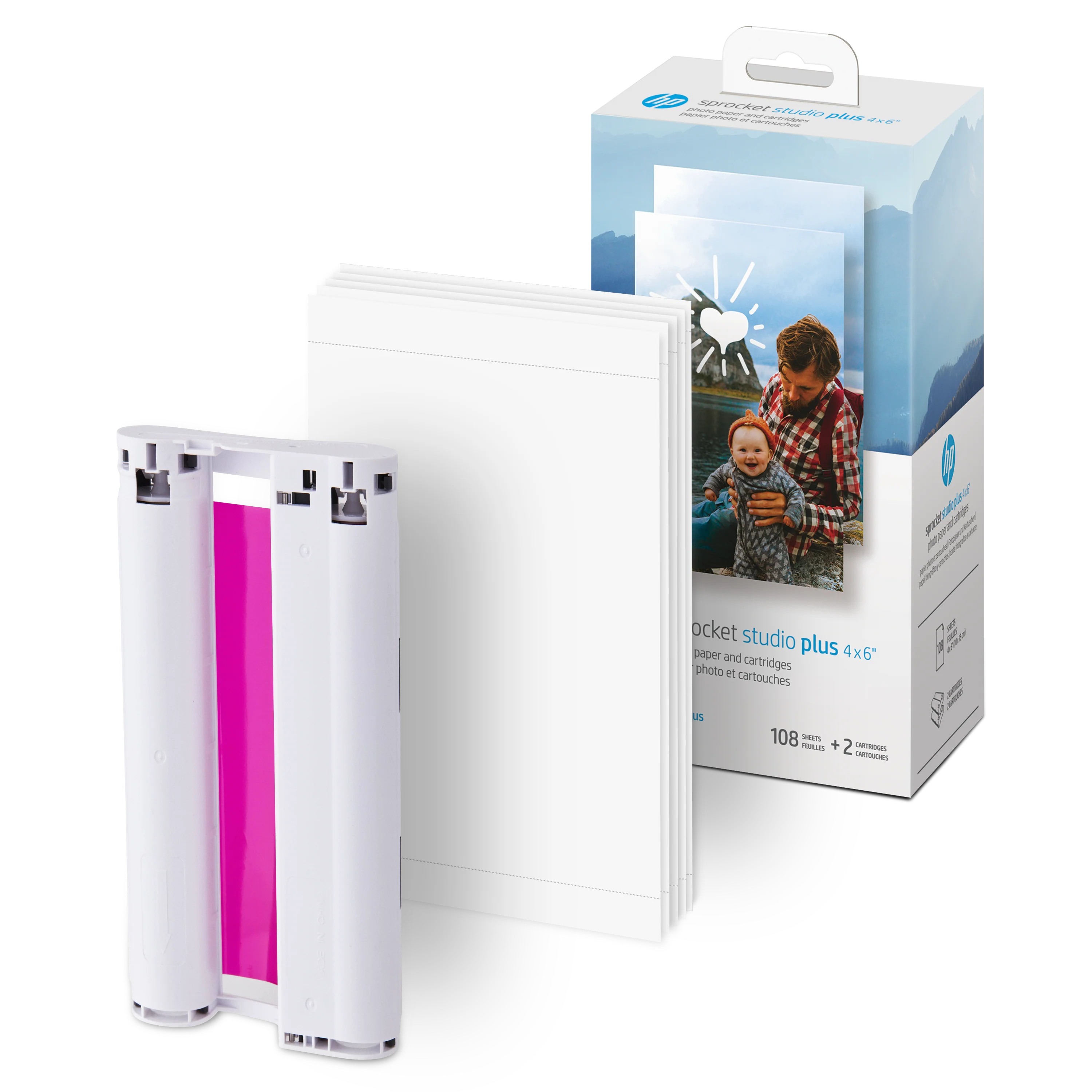 HP Sprocket Studio Plus 4x6" Photo Paper and Cartridges P/N:HPIS4X6C108 (Includes 108 Sheets & 2 Cartridges)