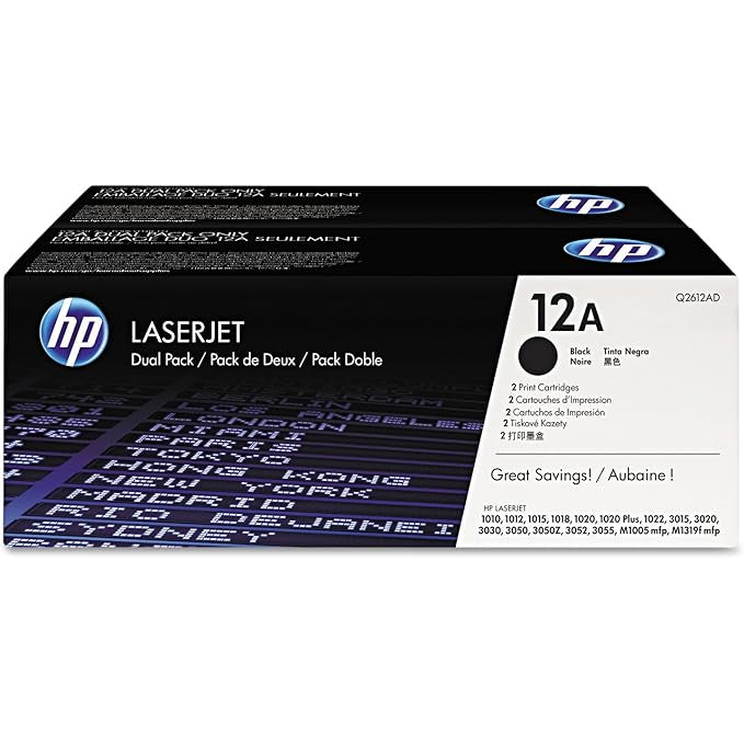 Genuine HP 12A Black Twin Pack Toner Cartridge Q2612AD