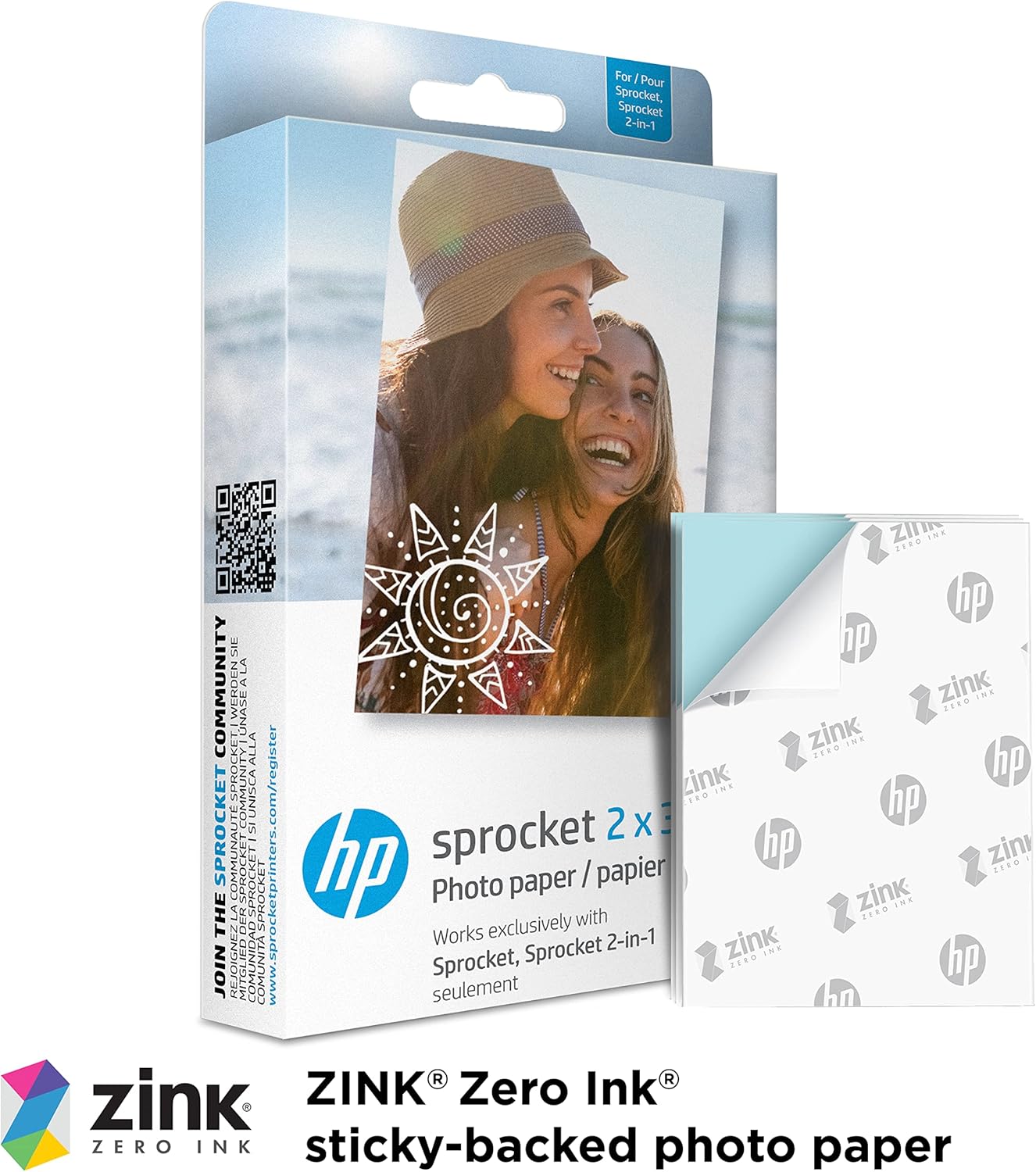 HP Sprocket Portable 2x3 Instant Photo Printer (Lilac)+20x Pack Zink Paper Bundle