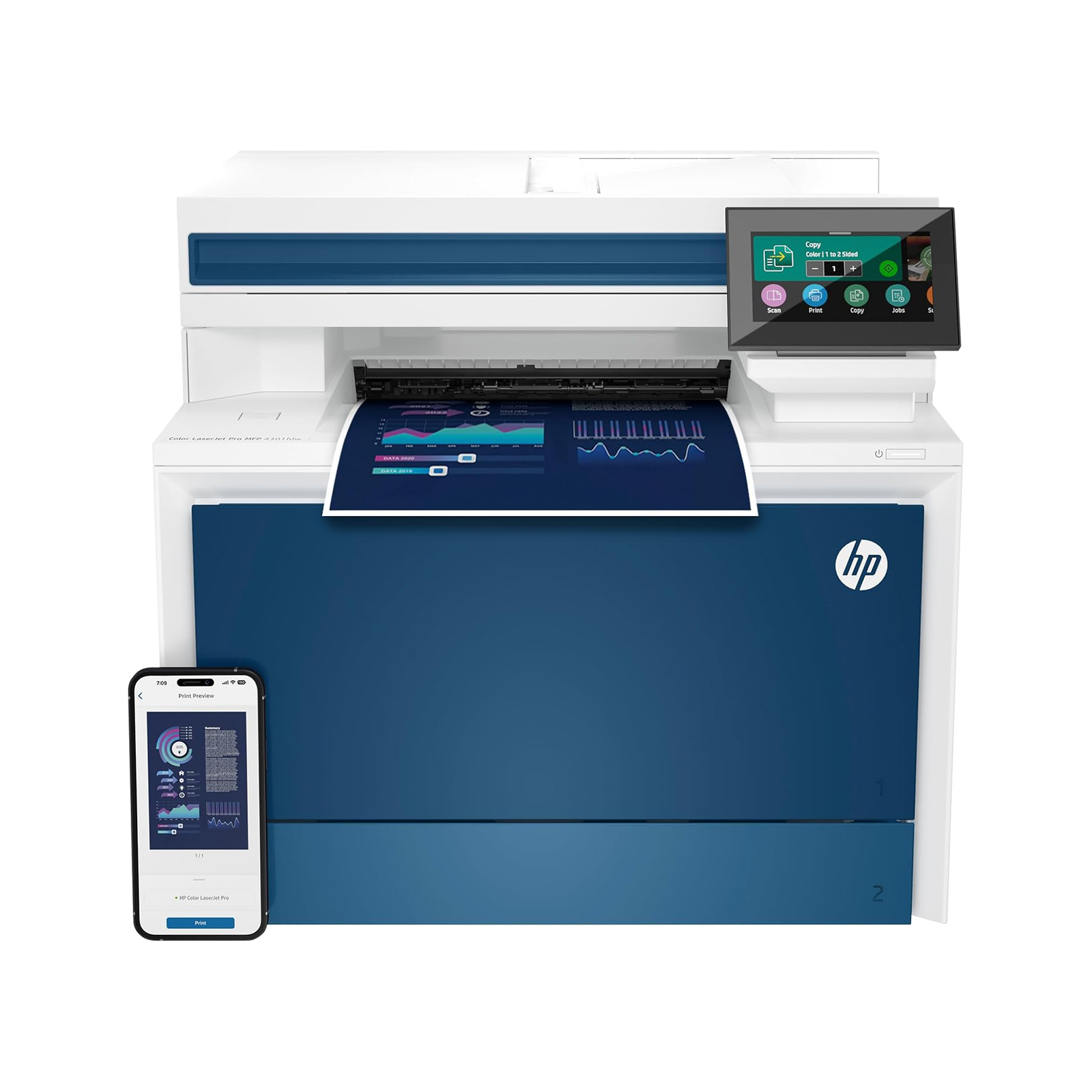 Bundle: HP Color LaserJet Pro MFP 4301fdw Printer+#210A Tone Set (W2100A, W2101A, W2102A, W2103A)