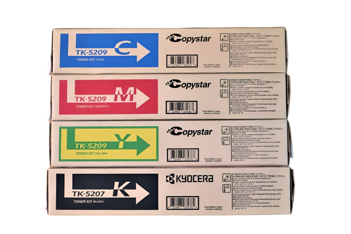 Bundle: 4x Pack Genuine Kyocera TK-5209 C/M/Y/K Toner Cartridge Set TASKAlfa-356ci 358ci