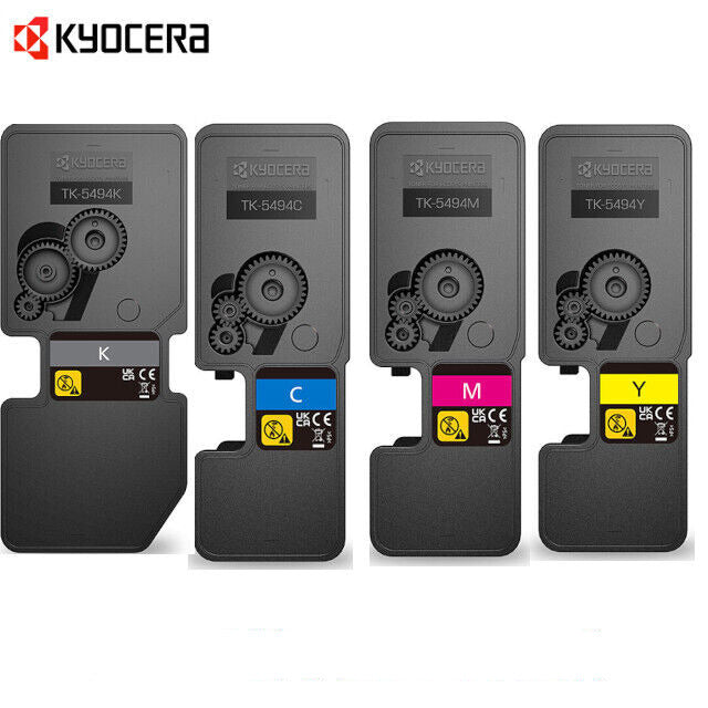 Bundle: 4x Pack Genuine Kyocera TK-5494 C/M/Y/K High Yield Toner Set for MA2101 & PA2101