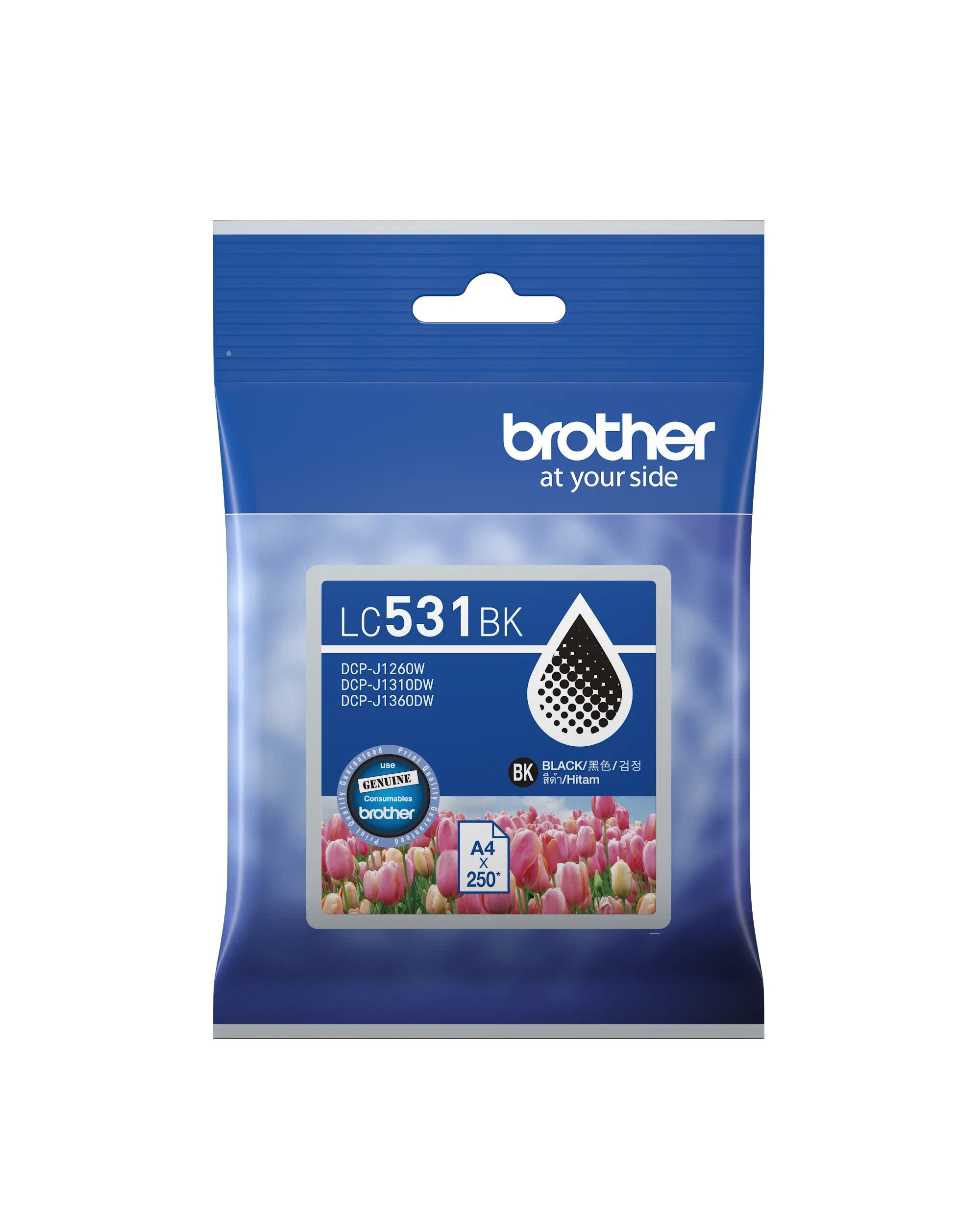 Genuine Brother LC531BK Black Ink Cartridge for DCP-J1310DW DCP-J1360DW DCP-J1260W – 250 Pages