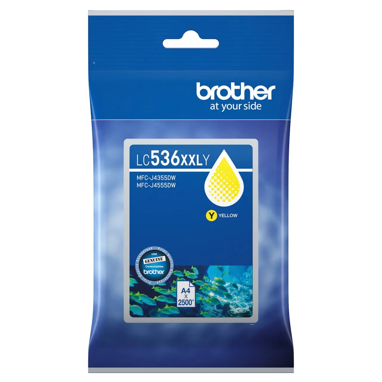 Genuine Brother LC536XXL Yellow Extra High Yield Ink Cartridge for MFC-J4355DW MFC-J4555DW (2.5K)