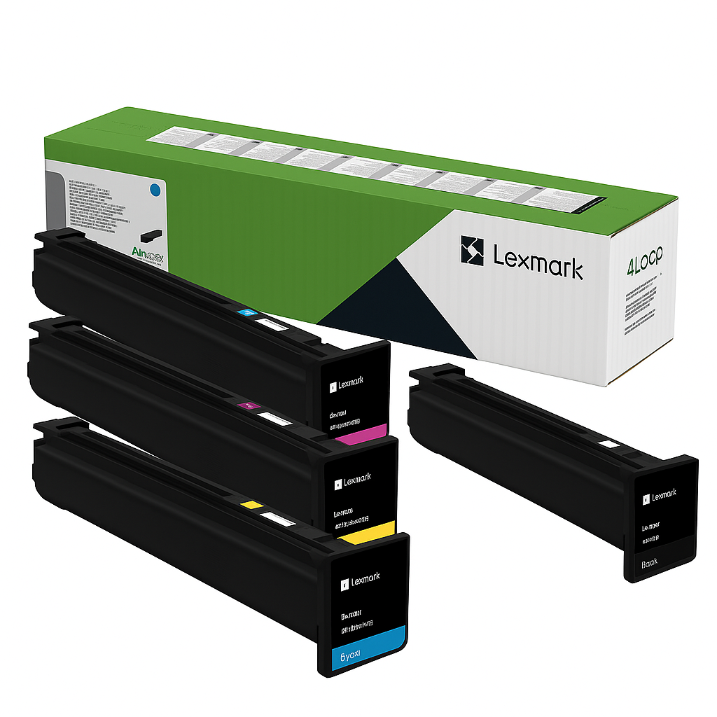 Bundle: Genuine 4x Pack Lexmark BSD C/M/Y/K Toner Set for XC9525 XC9535 XC9635 XC9645 XC9655
